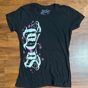 So Cal vintage Black Graphic Tee with Pink and White Design